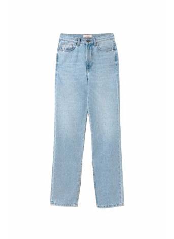 Jeans cropped con bottoni décor Donna, Blu